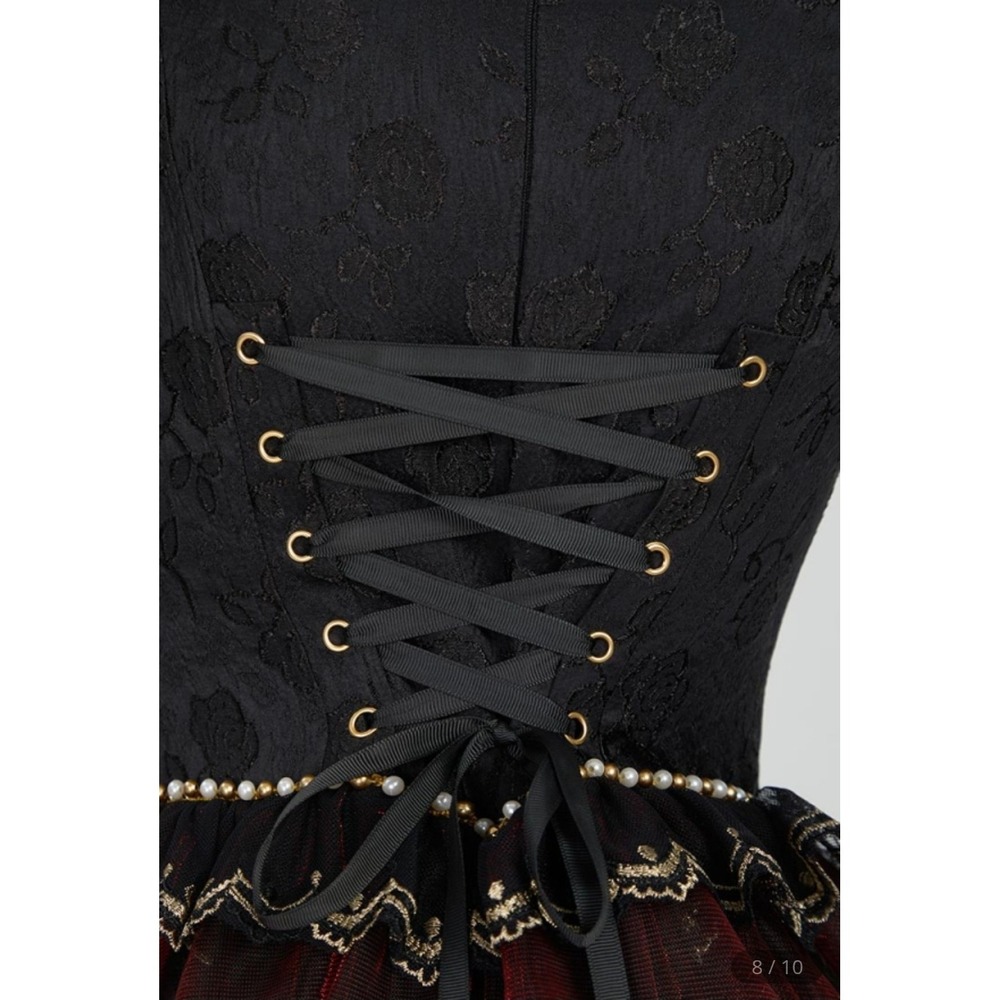 Red Queen Hearts Cosplay Costume Gothic Lingerie Bodysuit Women MED Miccostumes - Picture 8 of 16